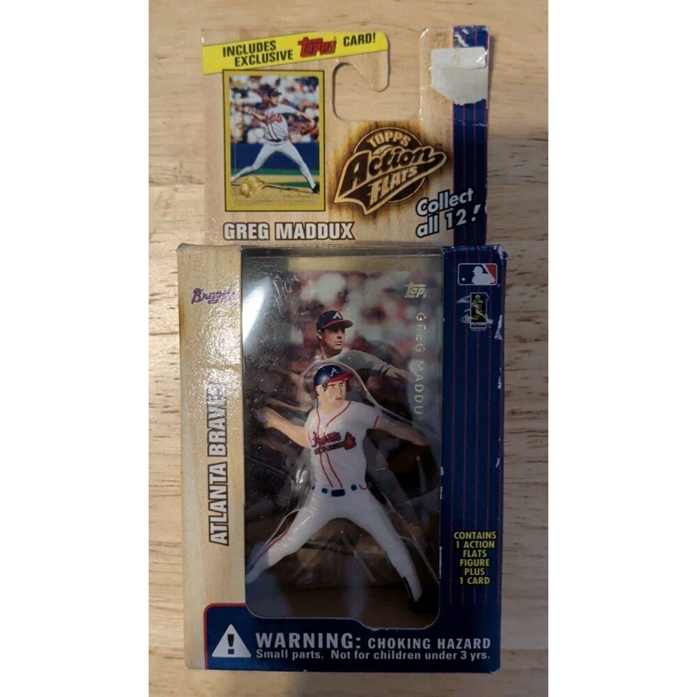Action Flats Figure & Card Greg Maddux Atlanta Braves Mlb Baseball